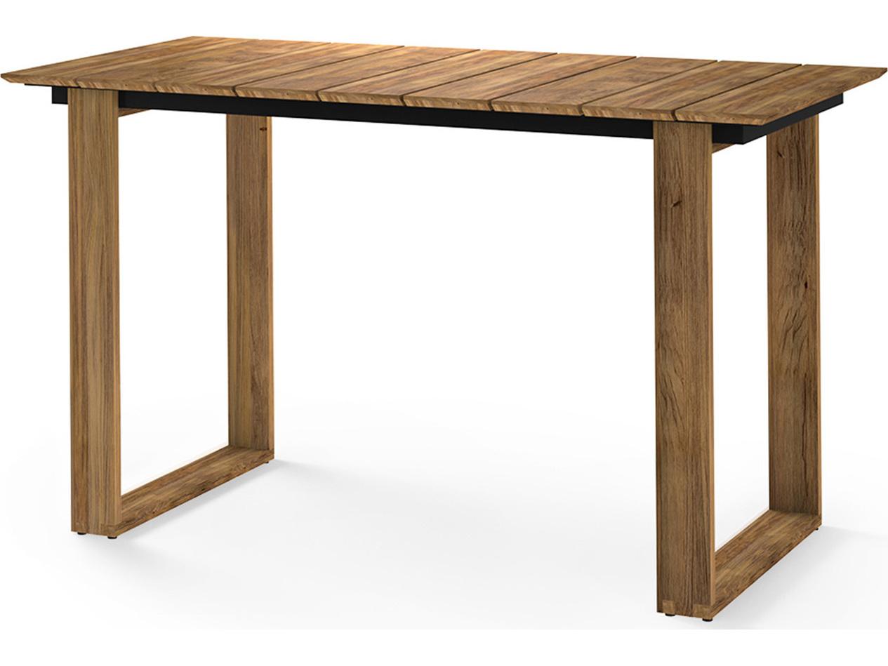 MamaGreen Big Daddy Teak Rectangular Slat Outdoor Bar Table
