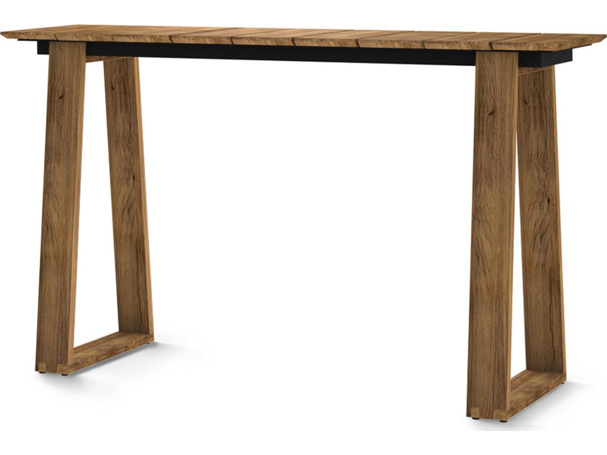 MamaGreen Big Daddy Teak Rectangular Outdoor Patio Bar Table