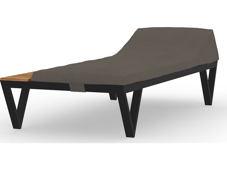 MamaGreen Bondi Cushion Aluminum Sunbed Outdoor Patio Chaise Lounge with Tray Teak