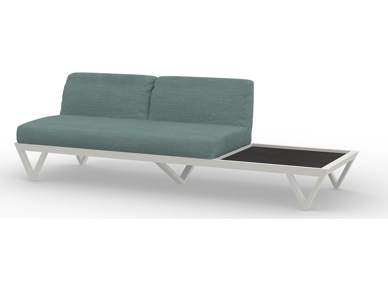 MamaGreen Bondi Belle Aluminum Sectional Patio Loveseat with HPL Table