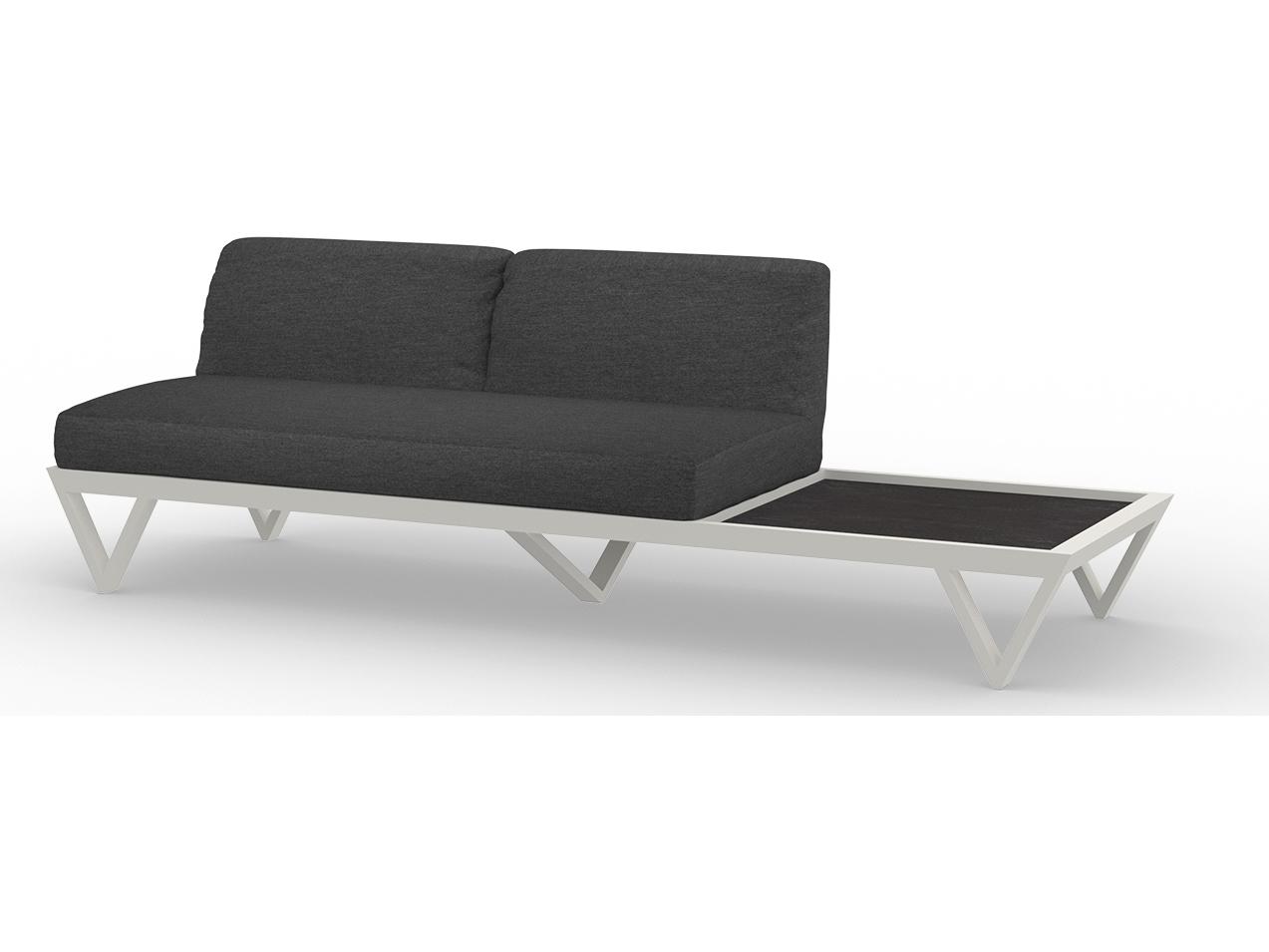 MamaGreen Bondi Belle Aluminum Sectional Patio Loveseat with HPL Table