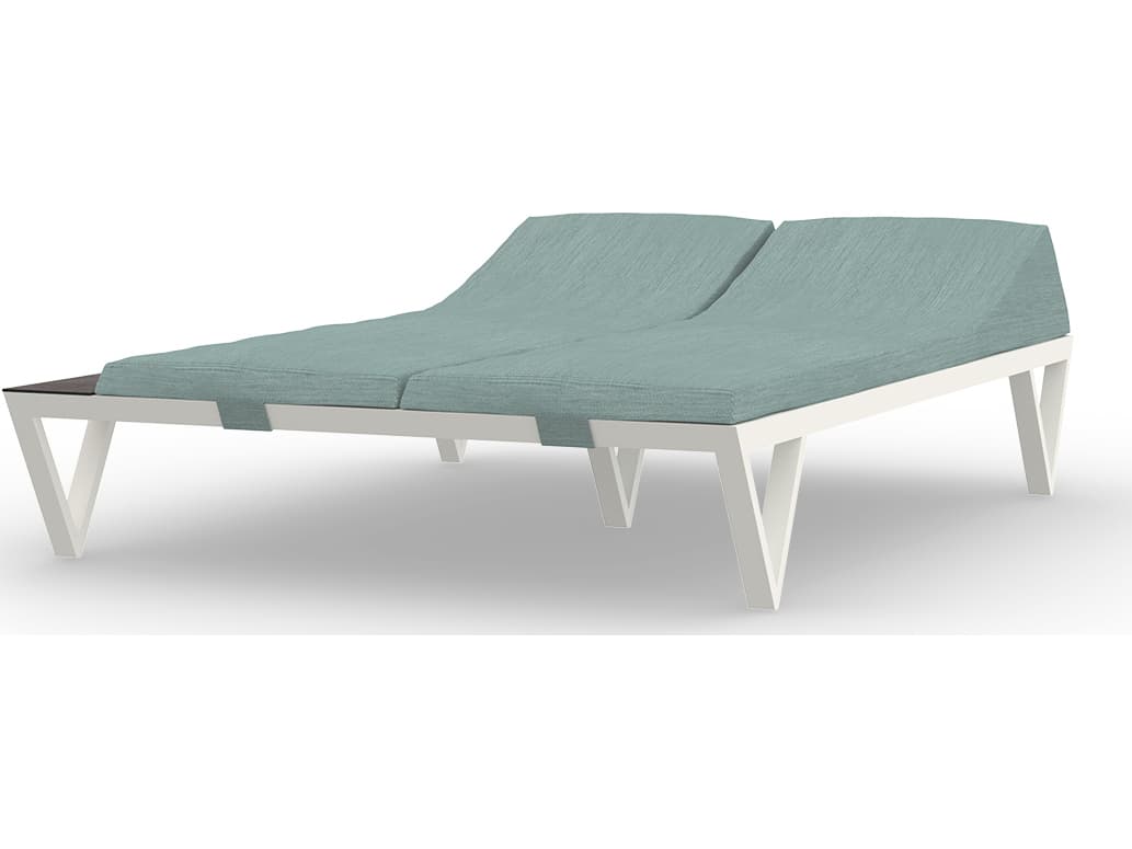 MamaGreen Bondi Aluminum Sunbed Double Patio Chaise Lounge with HPL Tray