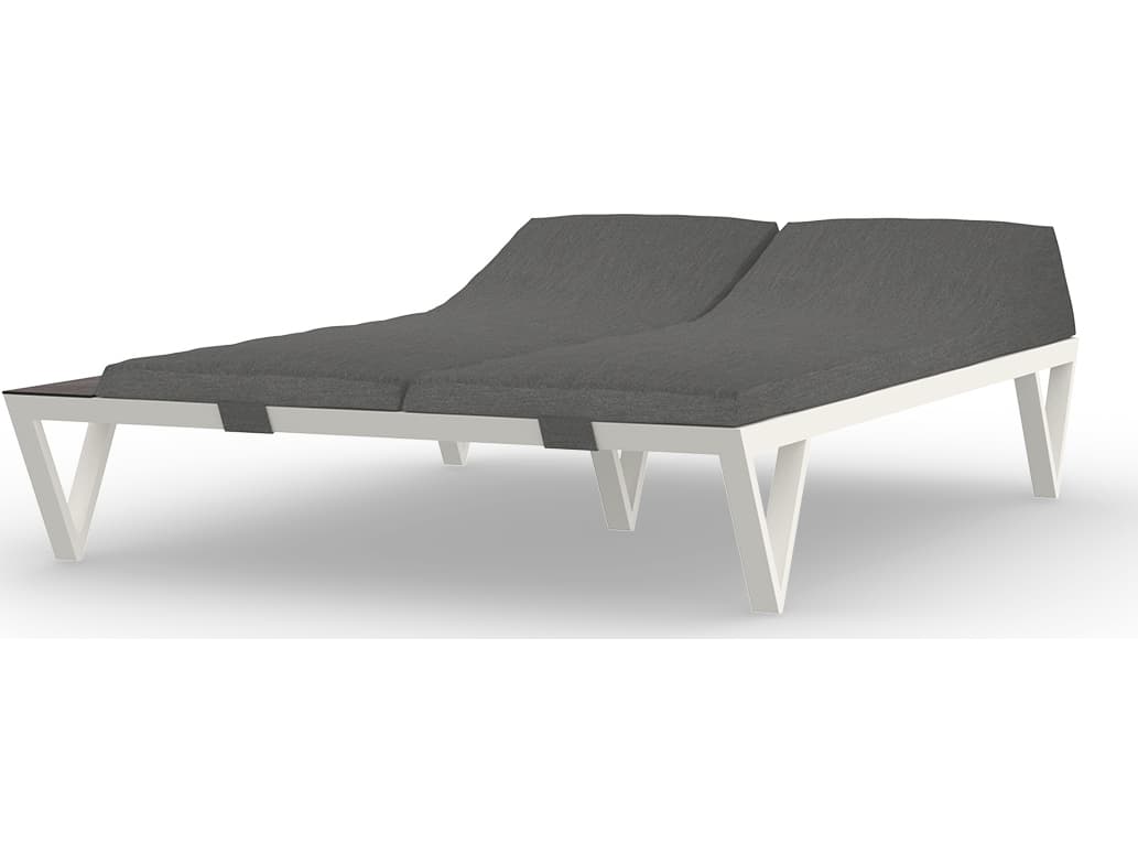 MamaGreen Bondi Aluminum Sunbed Double Patio Chaise Lounge with HPL Tray