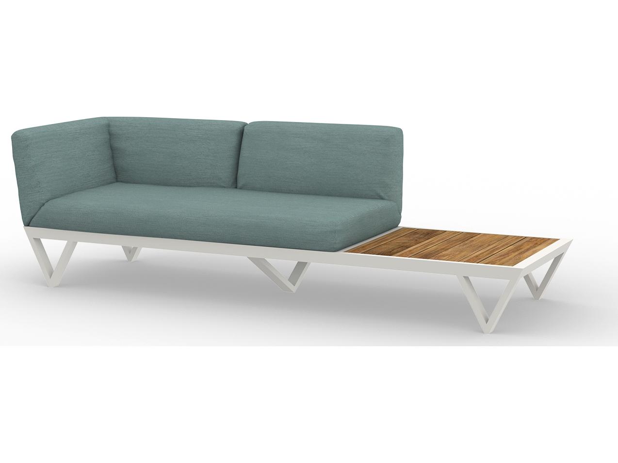 MamaGreen Bondi Belle Aluminum Patio Loveseat with Teak Table