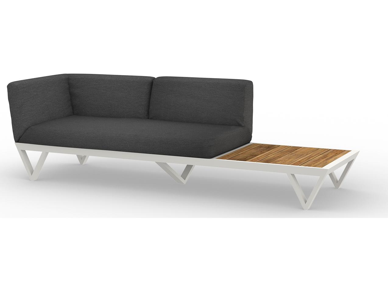 MamaGreen Bondi Belle Aluminum Patio Loveseat with Teak Table