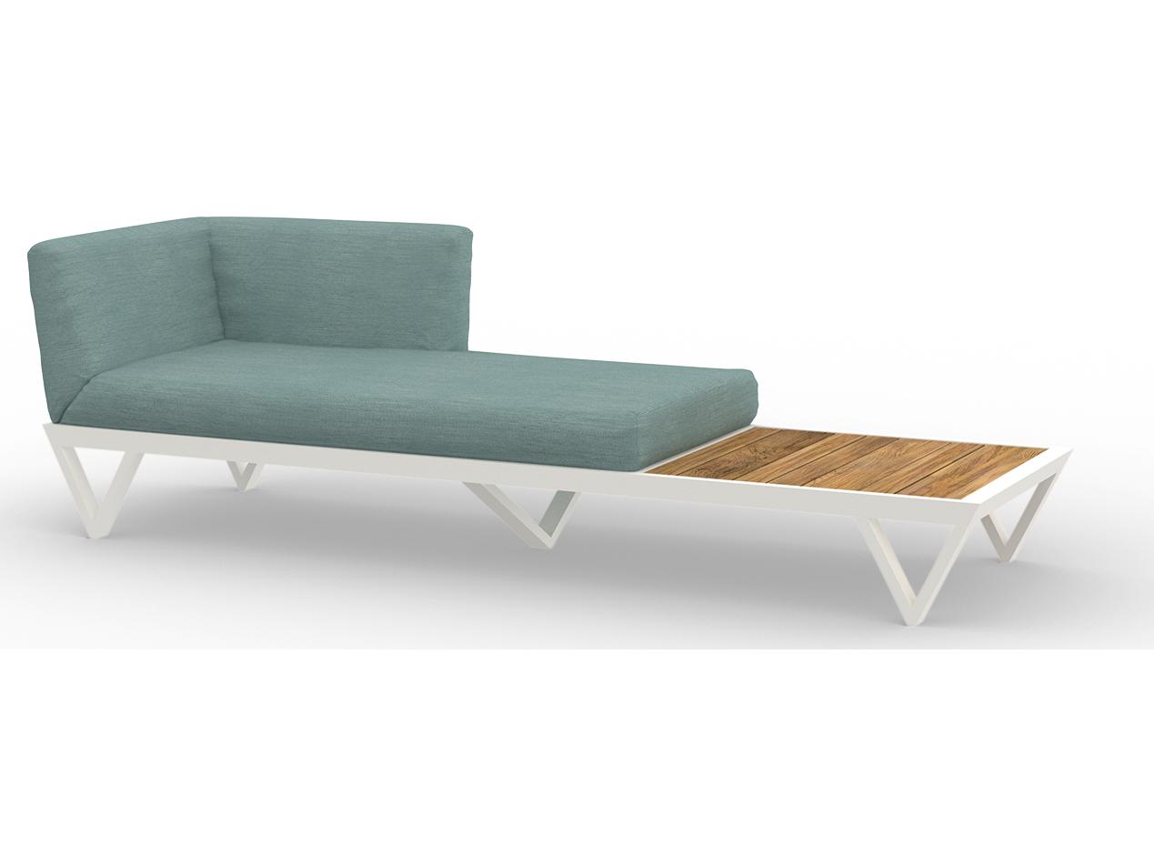 MamaGreen Bondi Belle Aluminum Sofa Outdoor Chaise Lounge with Teak Table