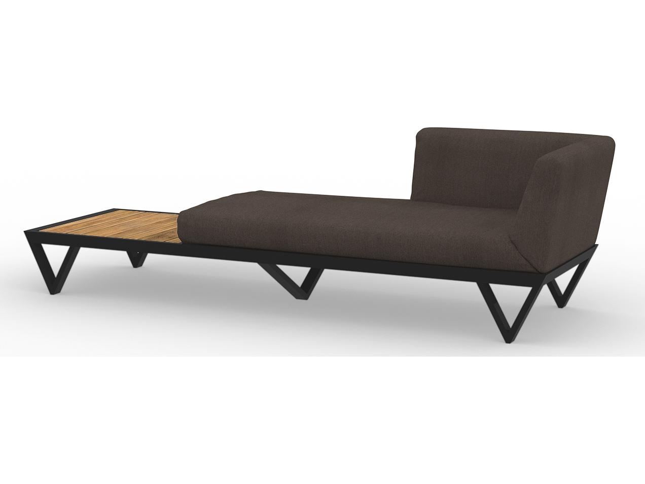 MamaGreen Bondi Belle Aluminum Sofa Outdoor Patio Chaise Lounge with Teak Table