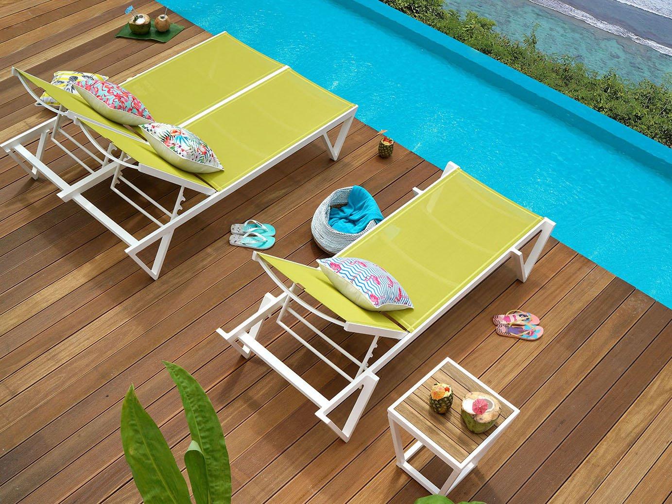MamaGreen Bondi Sling Aluminum Teak Outdoor Lounge Set
