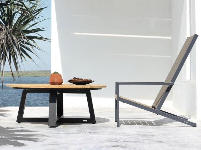 MamaGreen Bondi Sling Aluminum Teak Patio Lounge Set