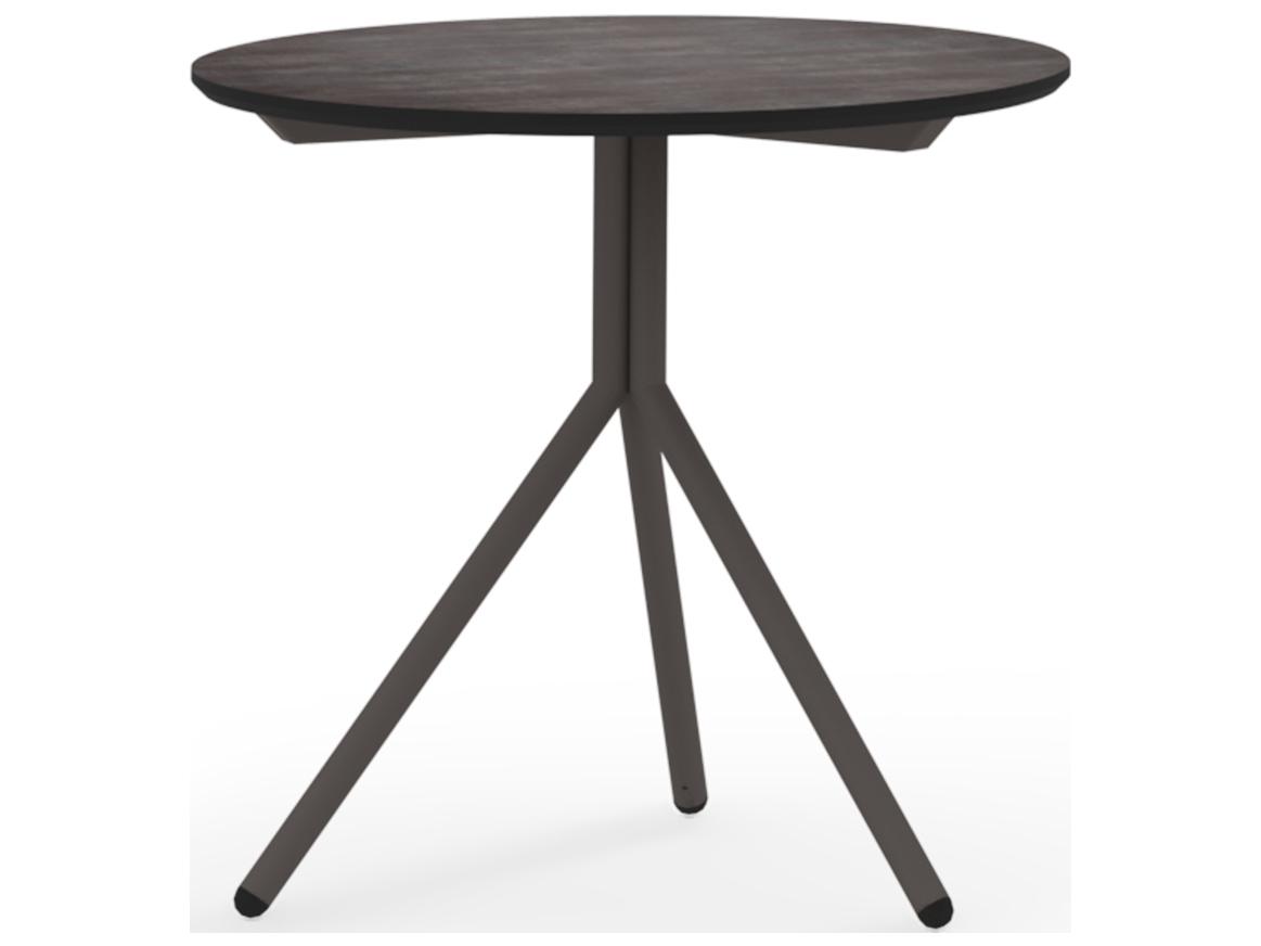 MamaGreen Bono Aluminum Grey Round HPL Outdoor End Table
