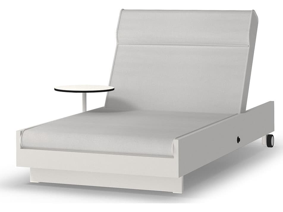 MamaGreen Boulevard Aluminum Sunbed Outdoor Chaise Lounge with Integrated Table