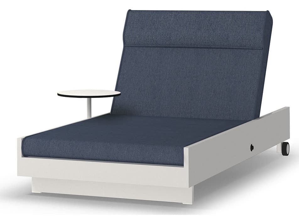 MamaGreen Boulevard Aluminum Sunbed Outdoor Chaise Lounge with Integrated Table