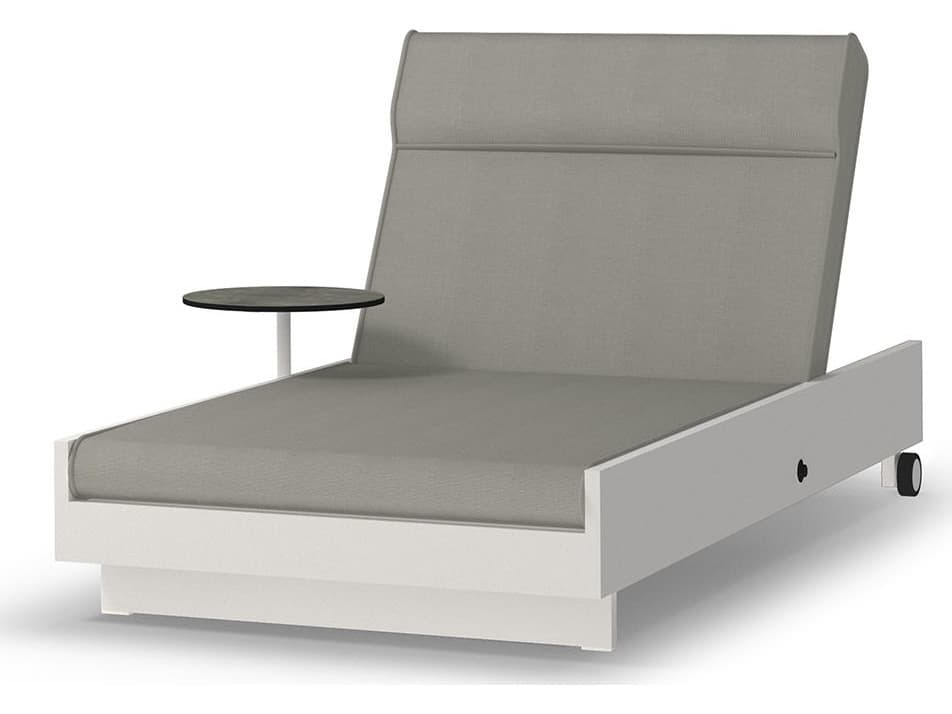 MamaGreen Boulevard Aluminum Sunbed Outdoor Chaise Lounge with Integrated Table