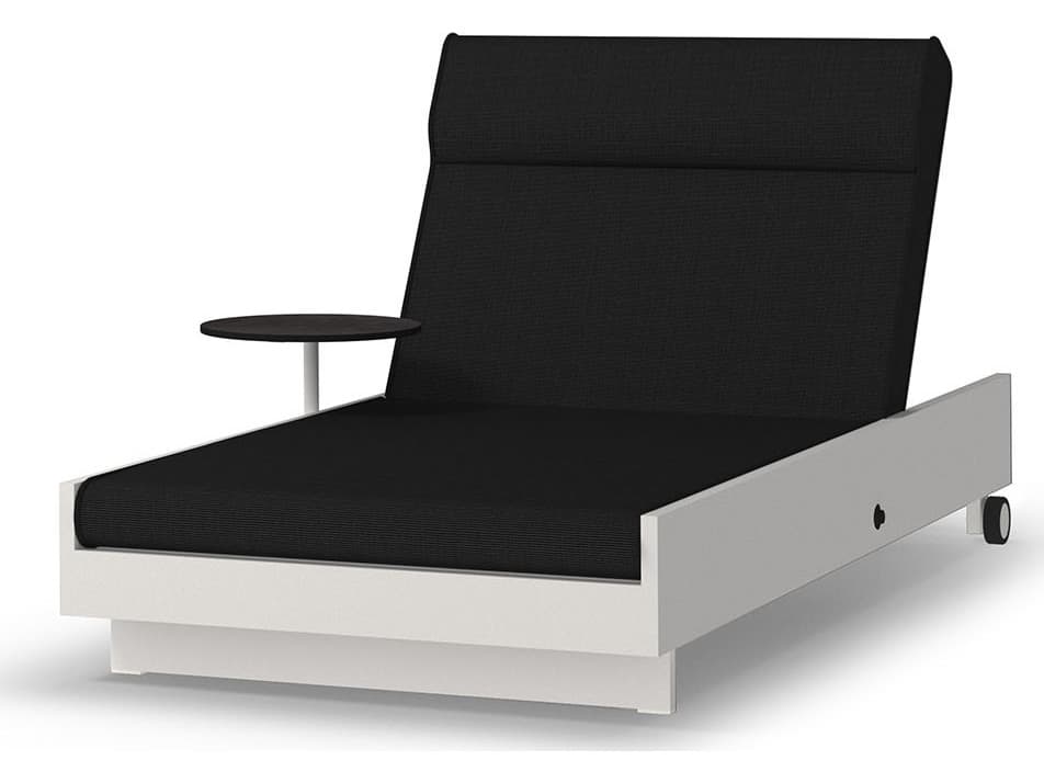 MamaGreen Boulevard Aluminum Sunbed Outdoor Chaise Lounge with Integrated Table