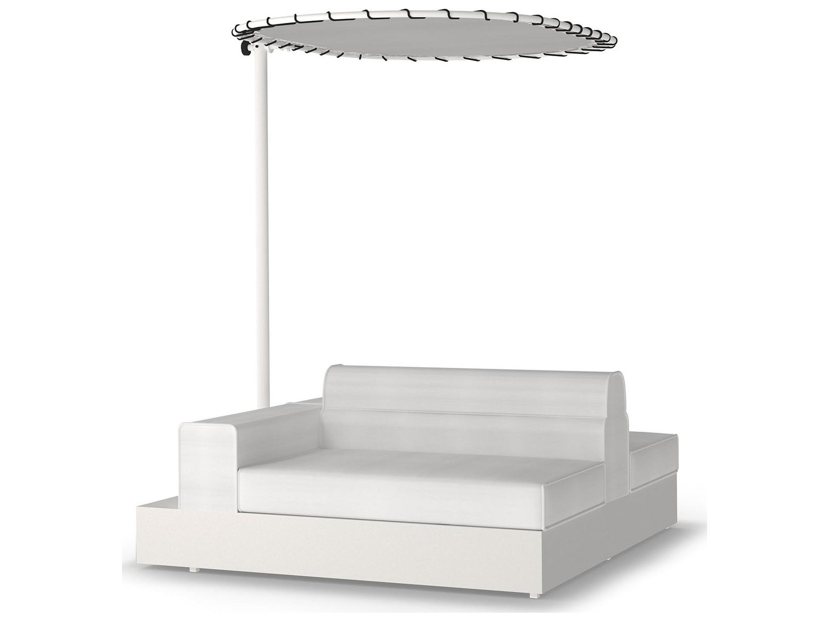 MamaGreen Boulevard Aluminum End Double Sided Outdoor Patio Lounge Chair with Shade