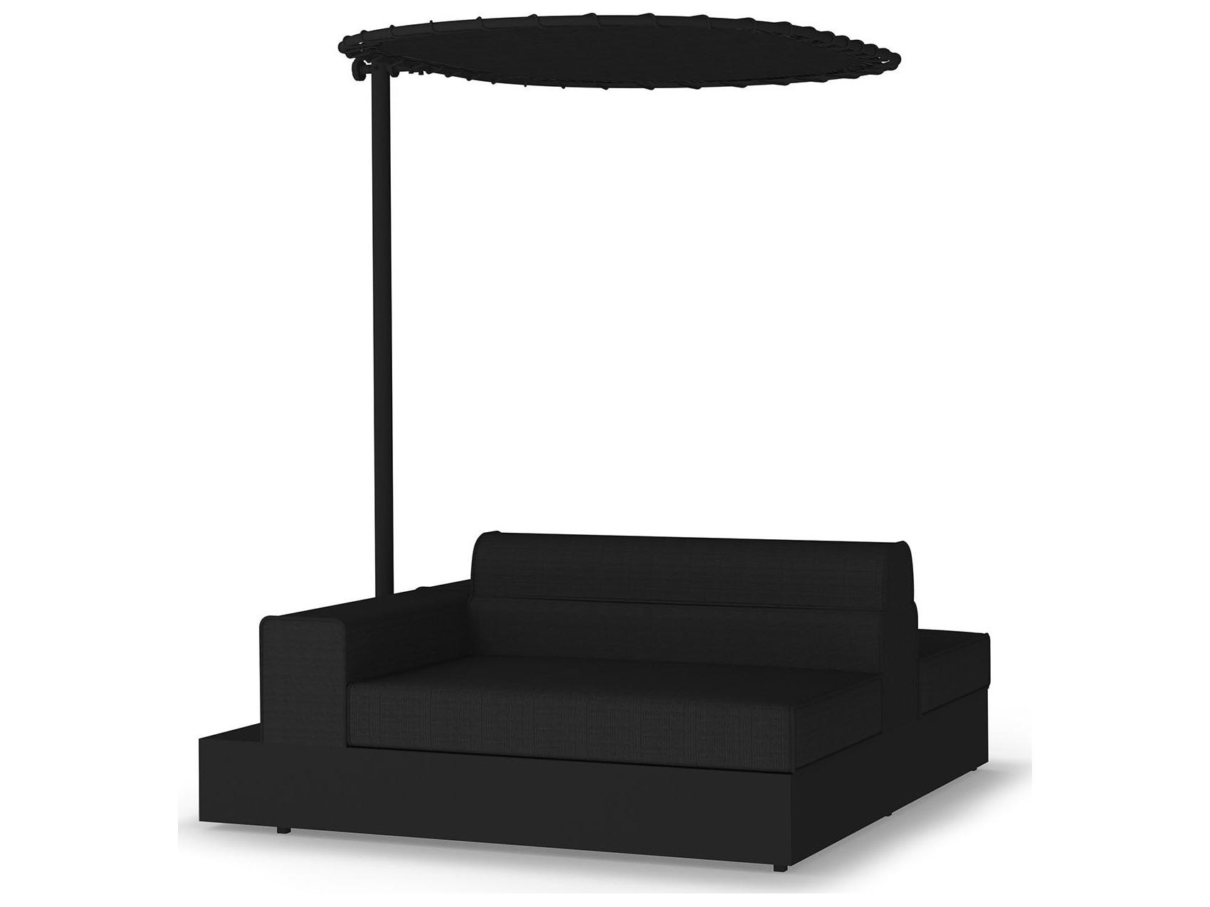 MamaGreen Boulevard Aluminum End Double Sided Outdoor Patio Lounge Chair with Shade