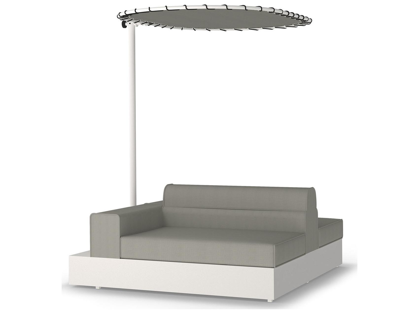 MamaGreen Boulevard Aluminum End Double Sided Outdoor Patio Lounge Chair with Shade