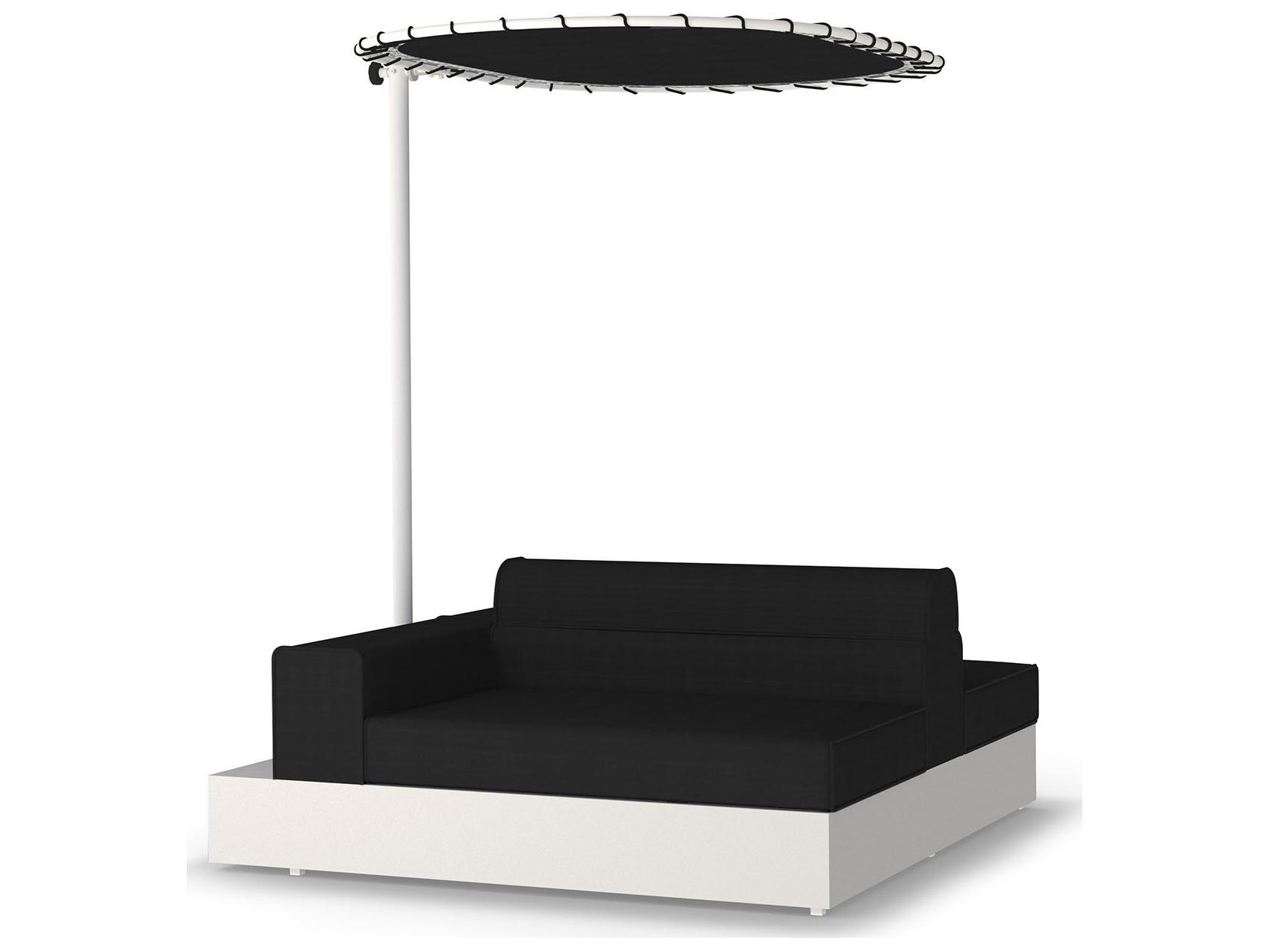 MamaGreen Boulevard Aluminum End Double Sided Outdoor Patio Lounge Chair with Shade