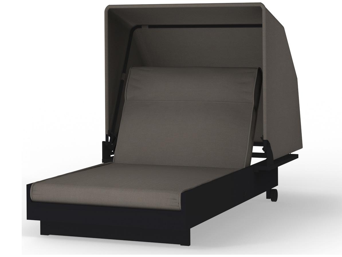 MamaGreen Boulevard Aluminum Sunbed Outdoor Chaise Lounge with Canopy