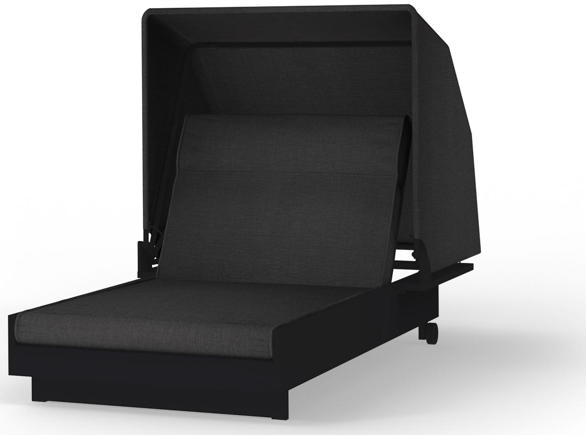 MamaGreen Boulevard Aluminum Sunbed Outdoor Chaise Lounge with Canopy