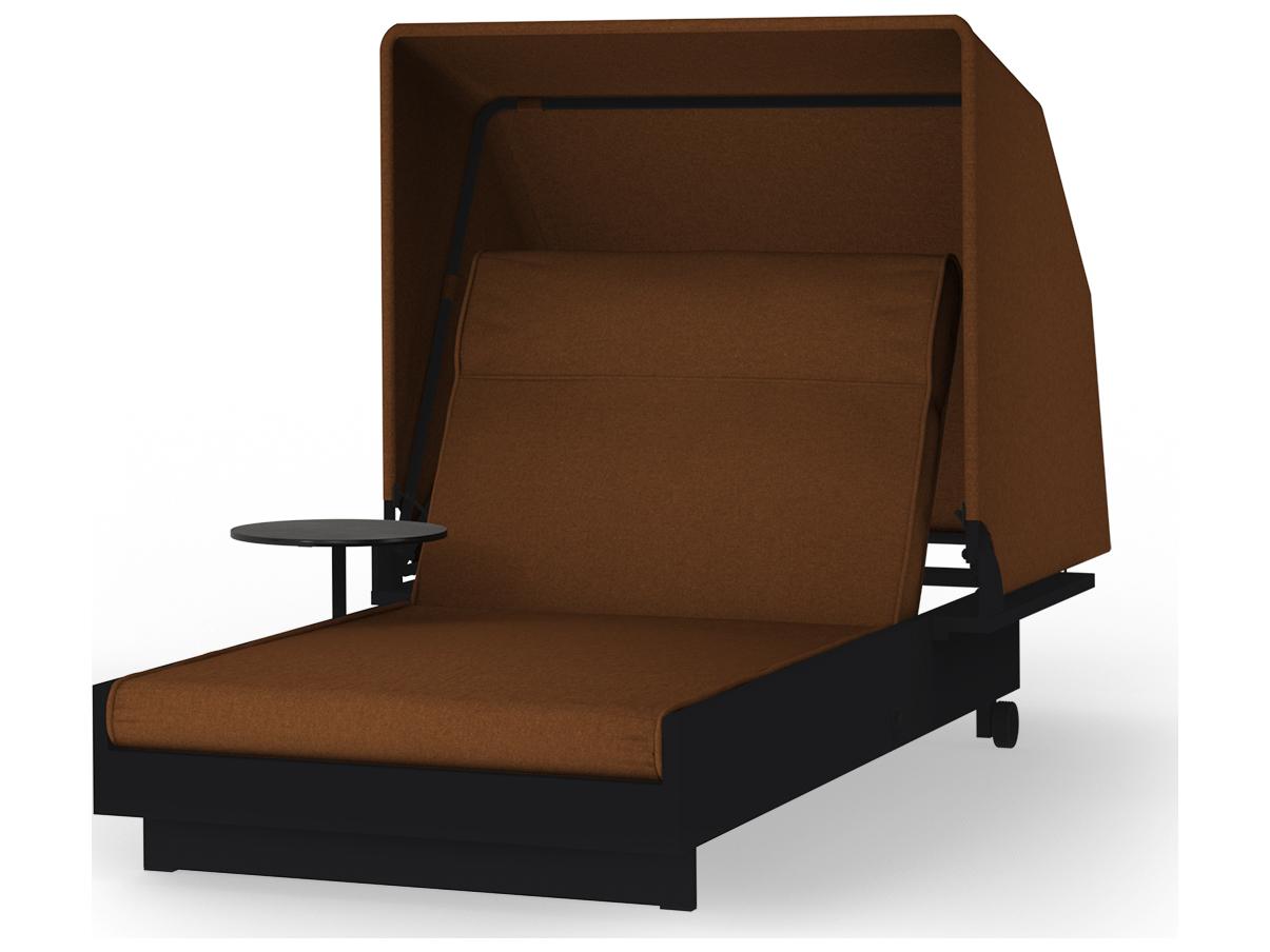 MamaGreen Boulevard Aluminum Sunbed Outdoor Patio Chaise Lounge with Canopy and Integrated Table