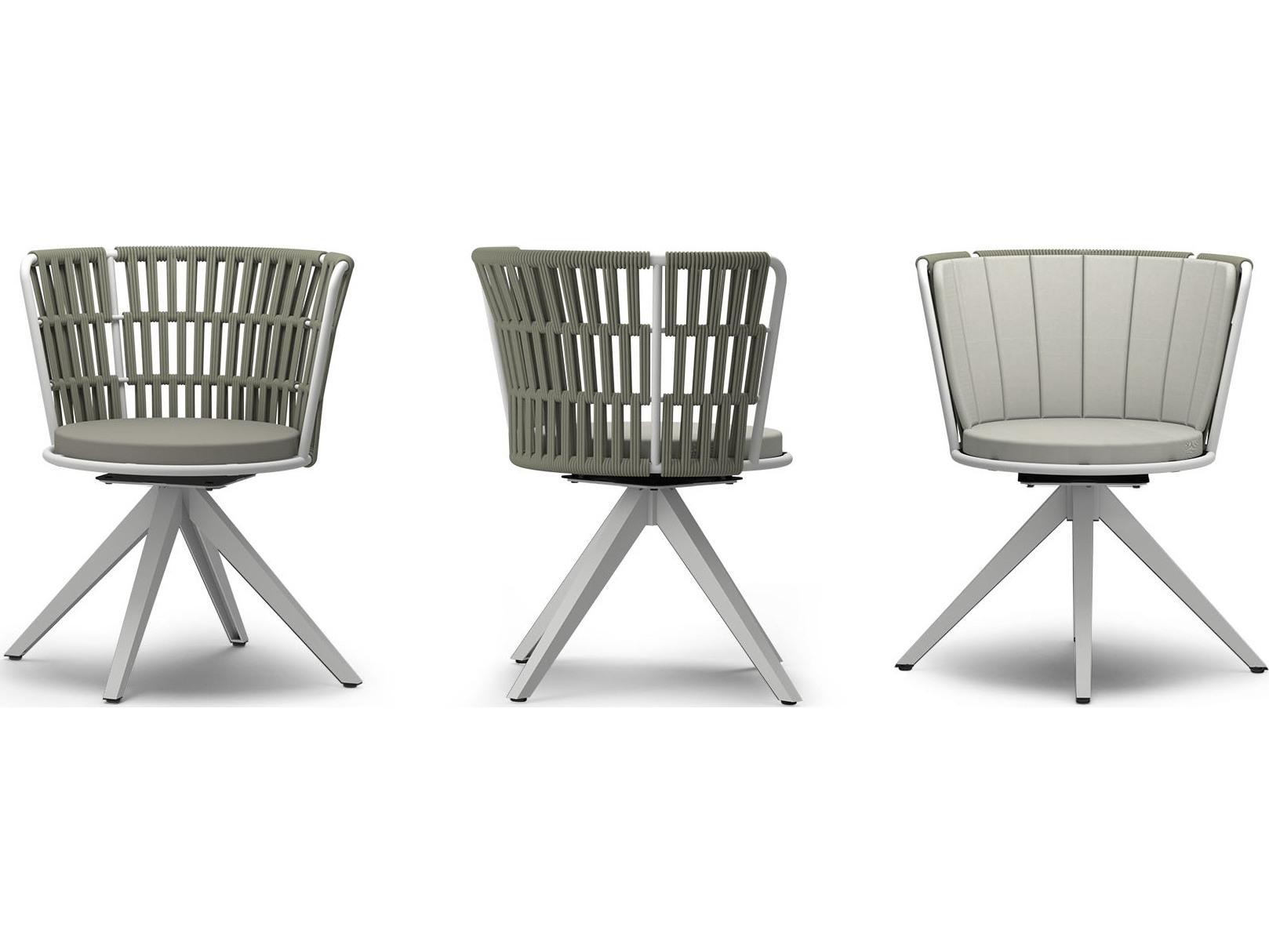 MamaGreen Daisy Rae Aluminum Rope Swivel Outdoor Dining Chair