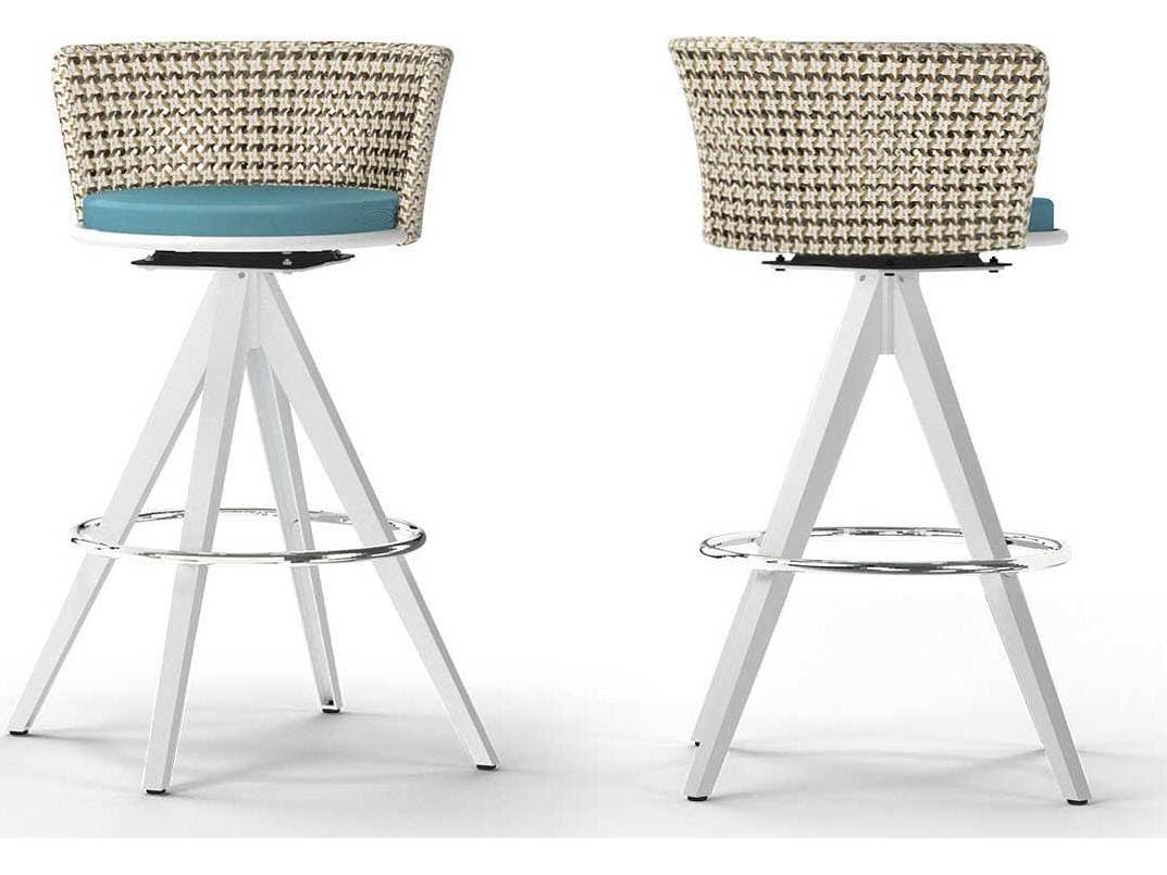 MamaGreen Daisy Mae Aluminum Wicker Swivel Patio Bar Chair