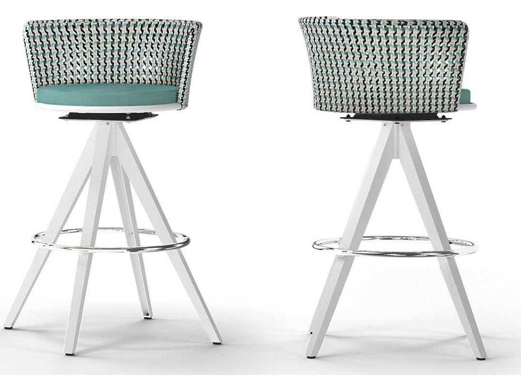 MamaGreen Daisy Mae Aluminum Wicker Swivel Patio Bar Chair