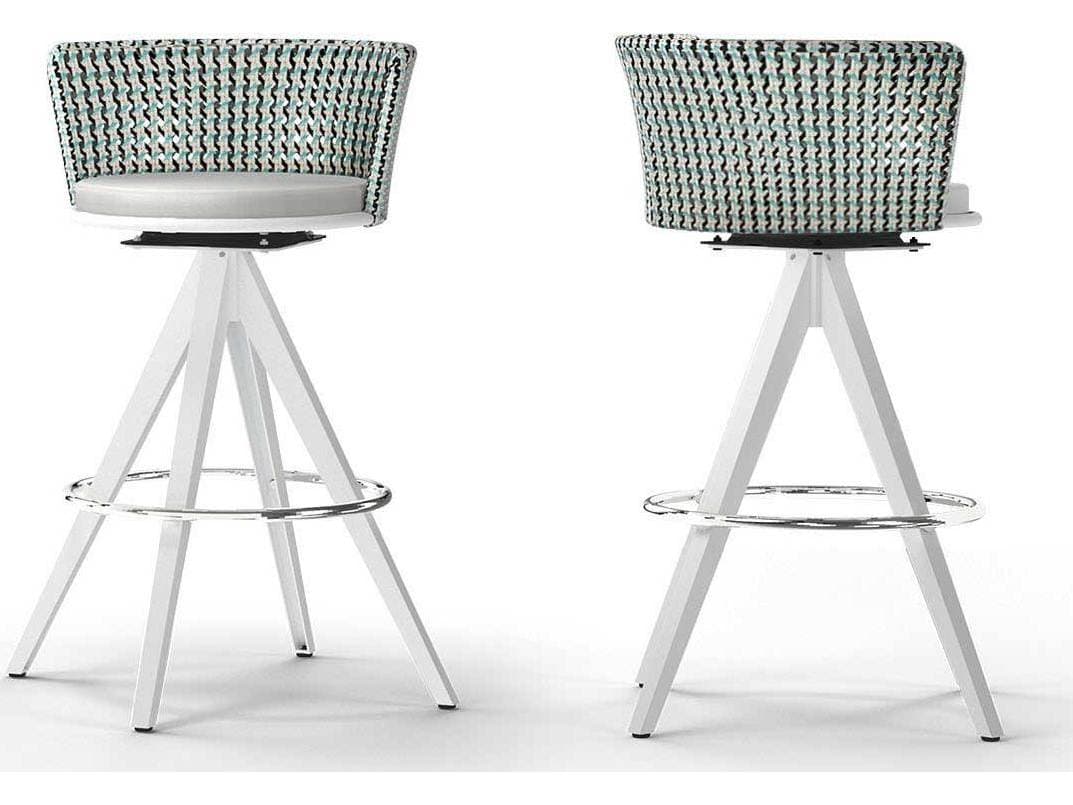 MamaGreen Daisy Mae Aluminum Wicker Swivel Patio Bar Chair