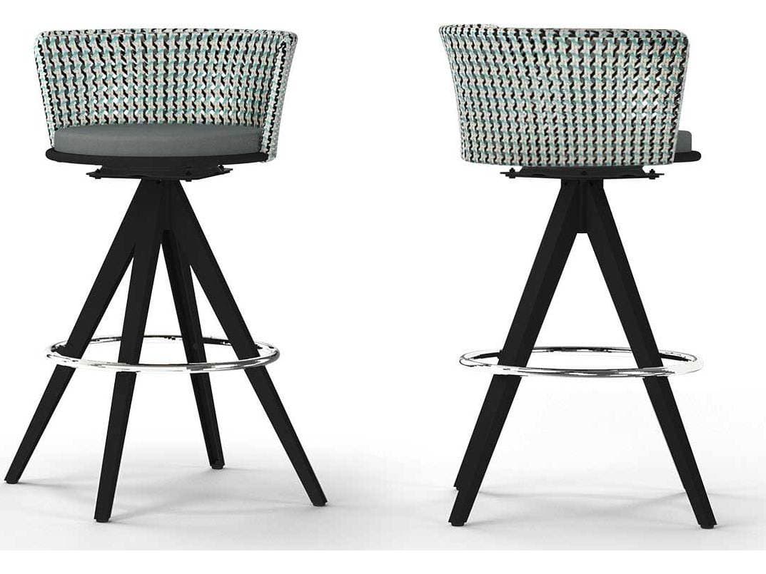 MamaGreen Daisy Mae Aluminum Wicker Swivel Patio Bar Chair