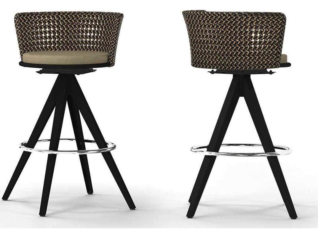 MamaGreen Daisy Mae Aluminum Wicker Swivel Patio Bar Chair