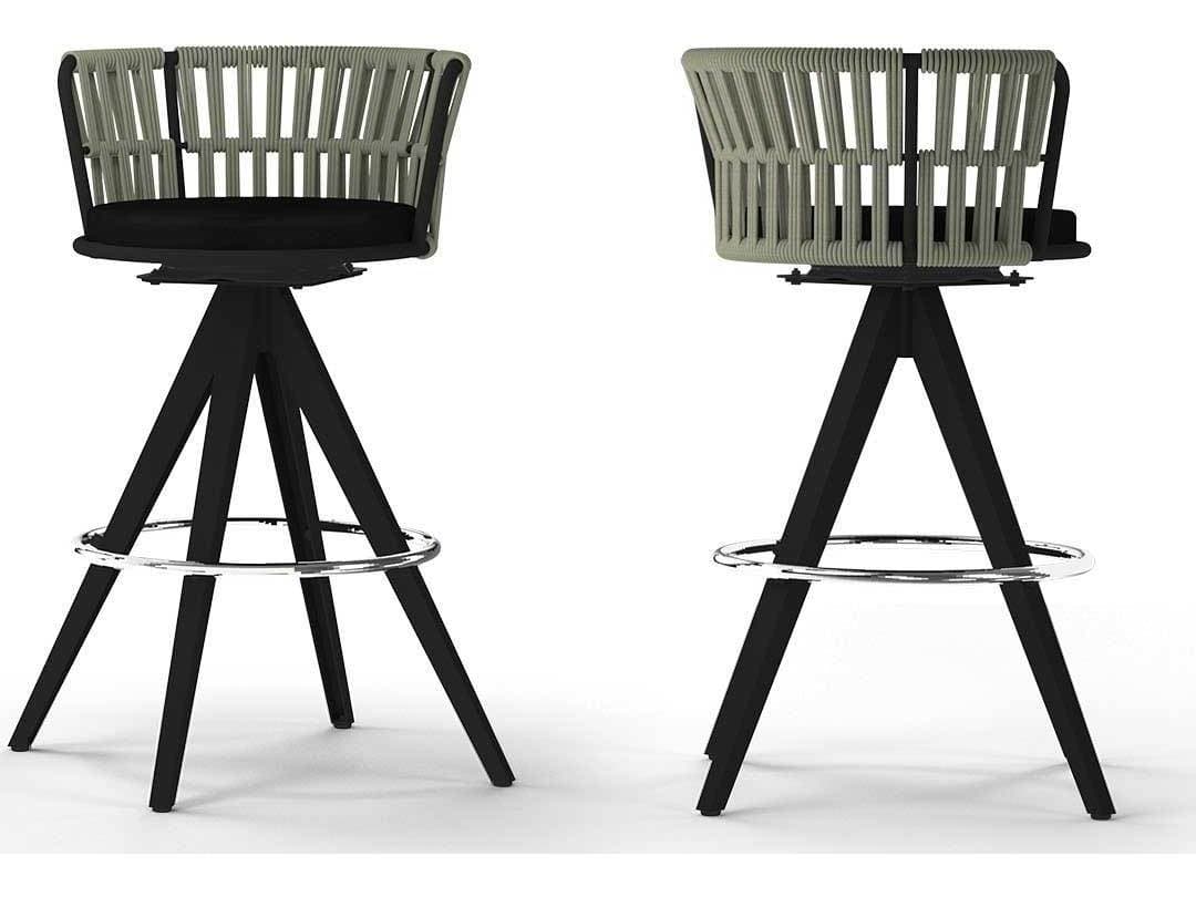 MamaGreen Daisy Rae Aluminum Wicker Swivel Outdoor Bar Chair