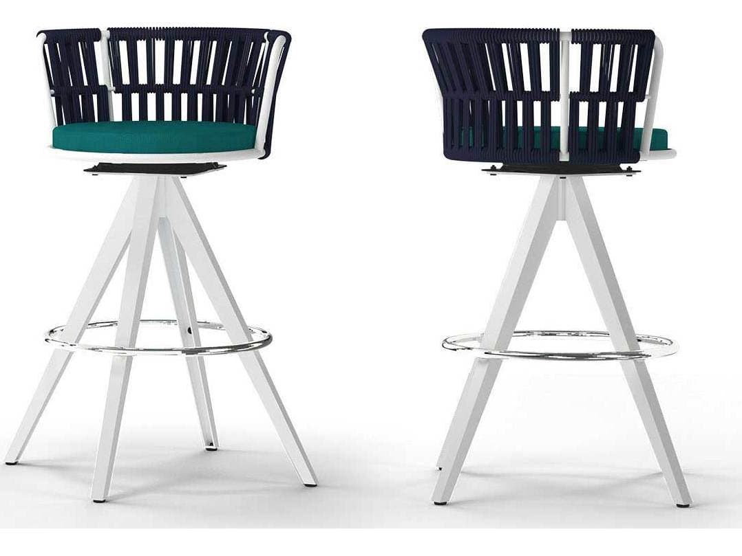 MamaGreen Daisy Rae Aluminum Wicker Swivel Outdoor Bar Chair