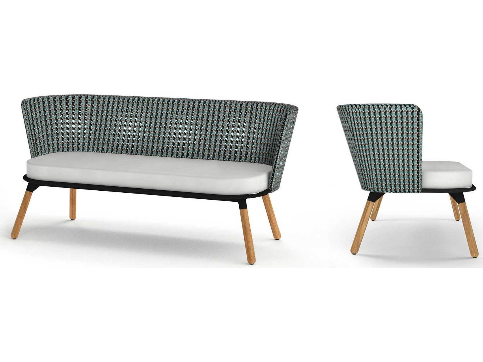 MamaGreen Daisy Mae Teak Wicker Patio Loveseat