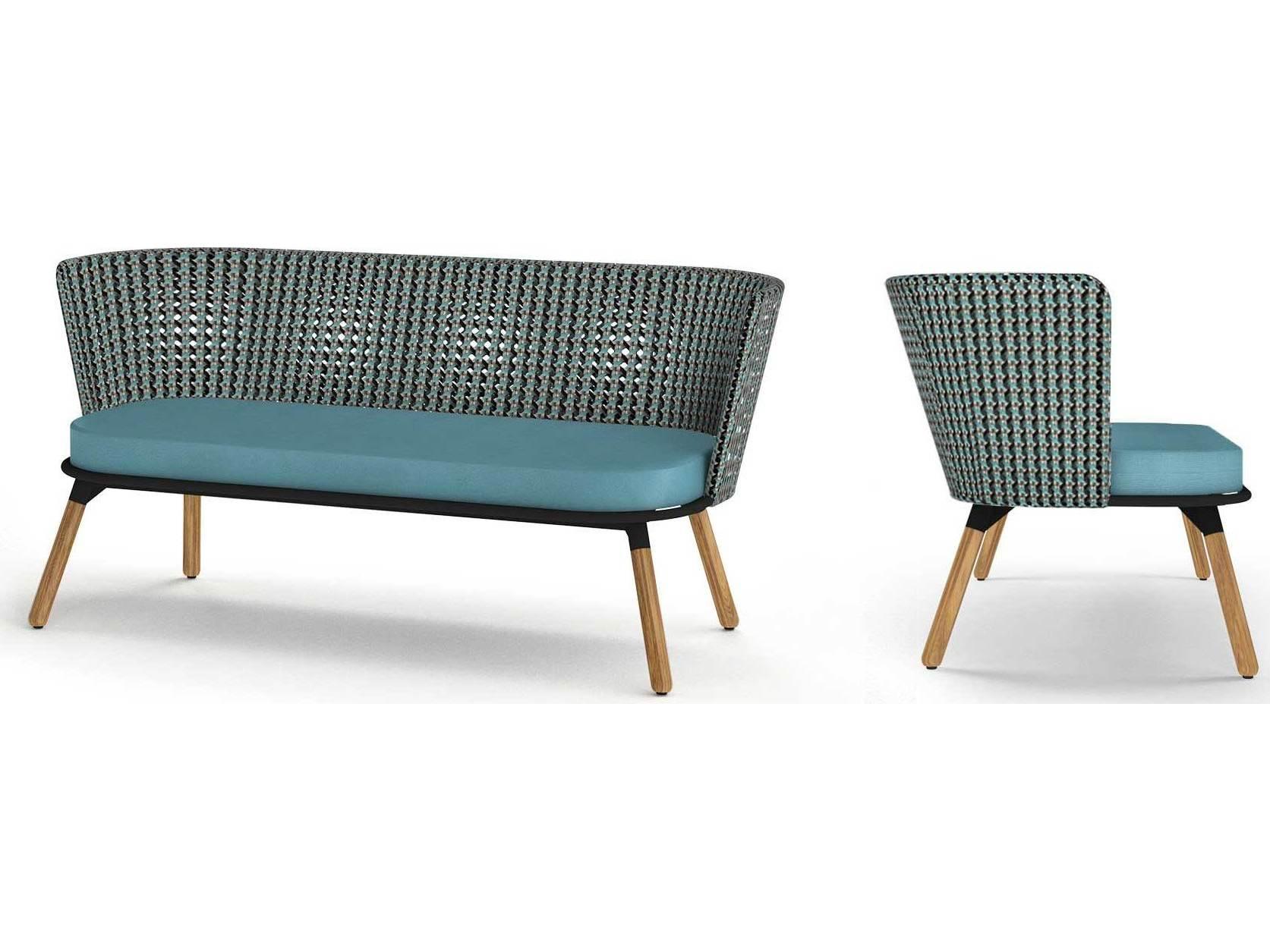 MamaGreen Daisy Mae Teak Wicker Patio Loveseat