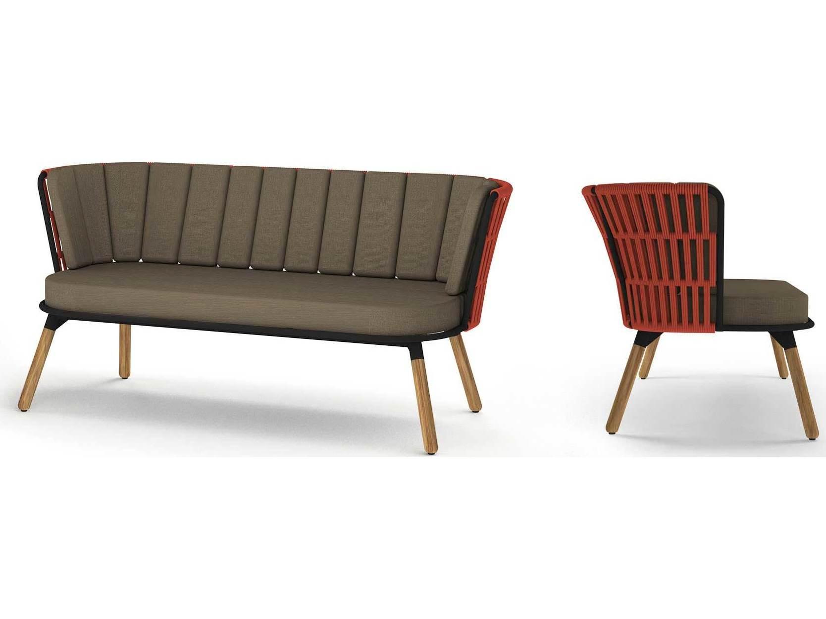 MamaGreen Daisy Rae Teak Rope Outdoor Loveseat