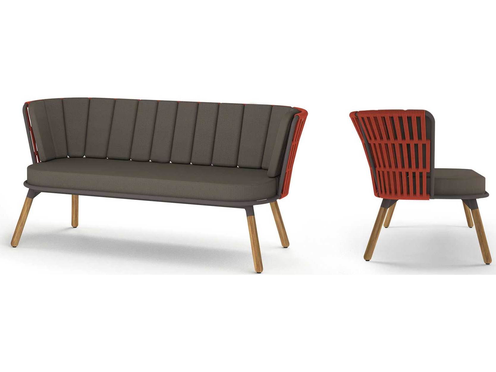 MamaGreen Daisy Rae Teak Rope Outdoor Loveseat