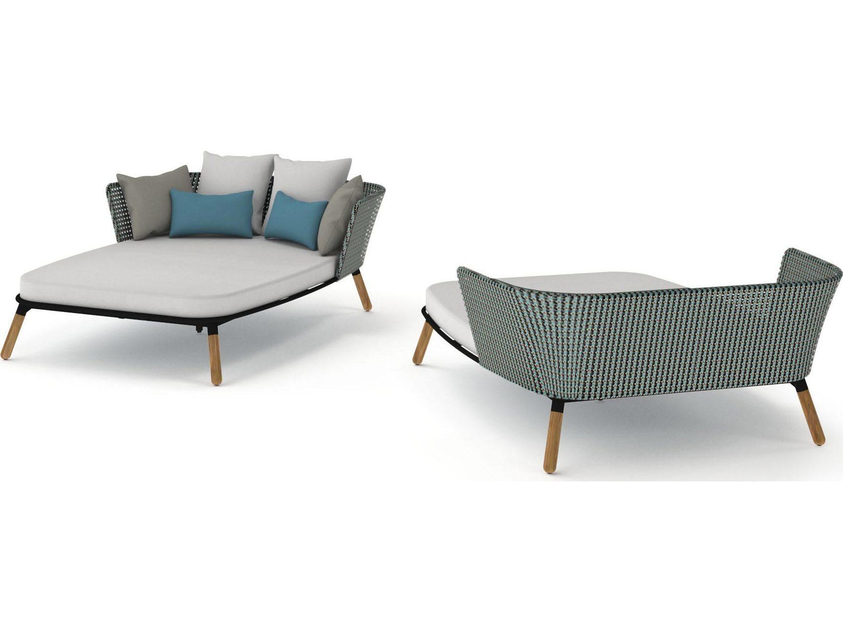 MamaGreen Daisy Mae Teak Wicker Outdoor Patio Daybed