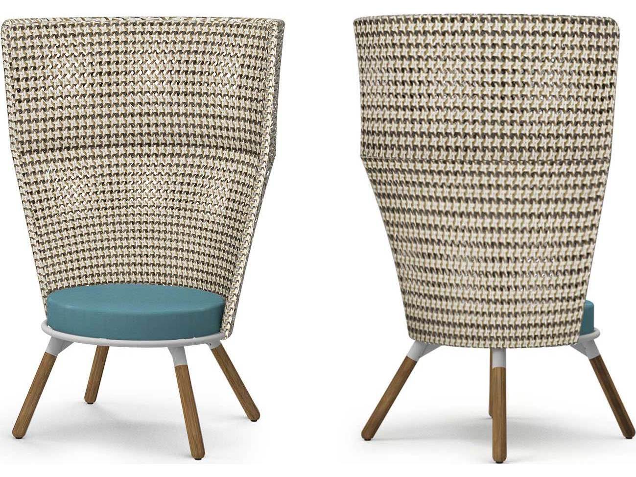 MamaGreen Daisy Mae Teak Wicker High Back Chat Outdoor Patio Lounge Chair