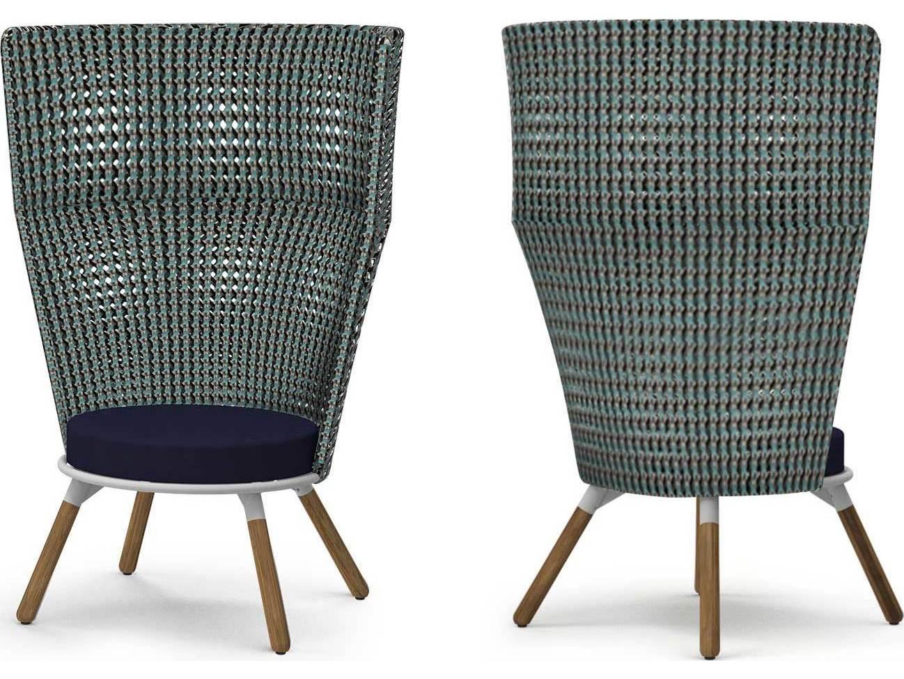 MamaGreen Daisy Mae Teak Wicker High Back Chat Outdoor Patio Lounge Chair