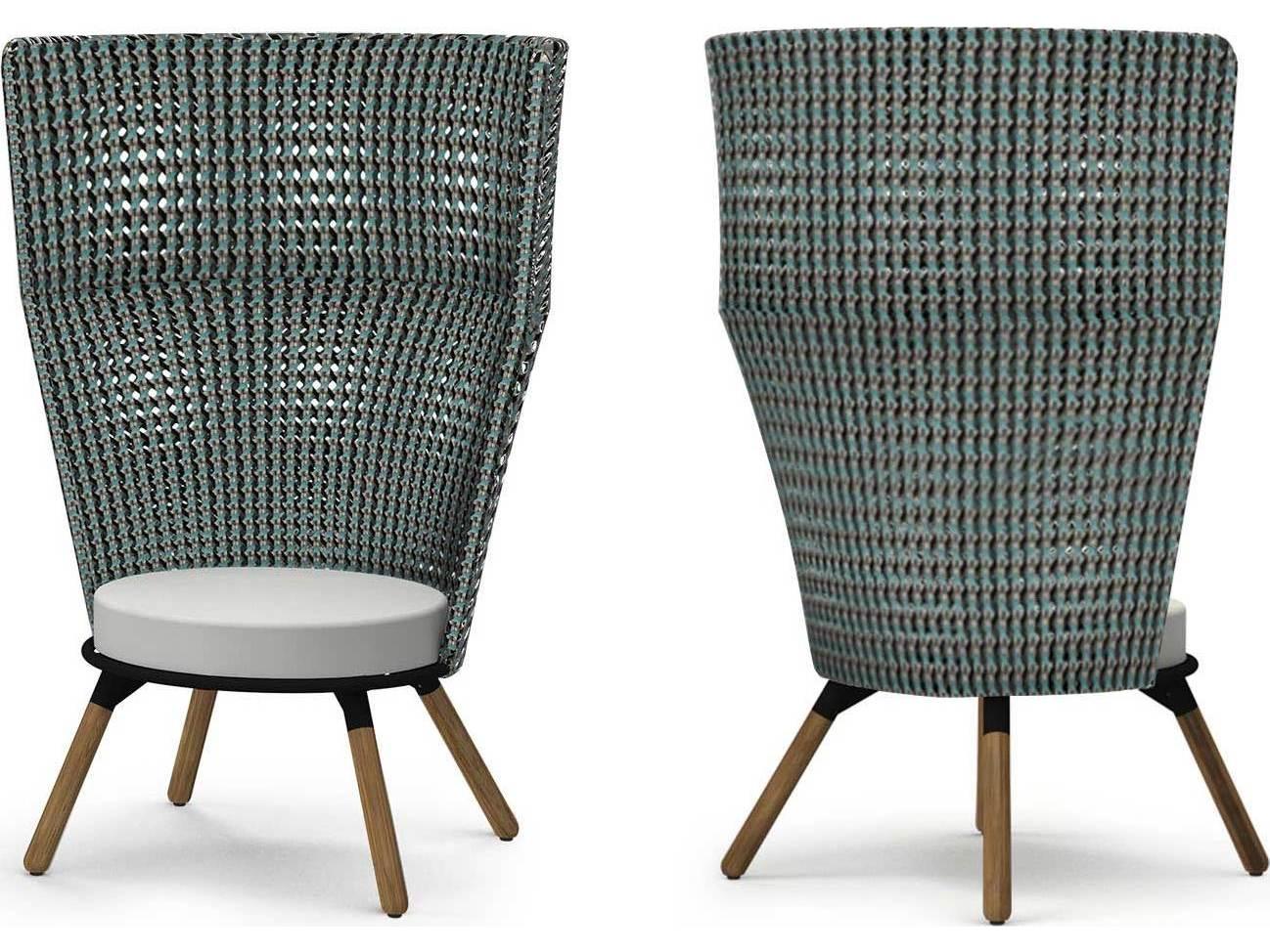 MamaGreen Daisy Mae Teak Wicker High Back Chat Outdoor Patio Lounge Chair