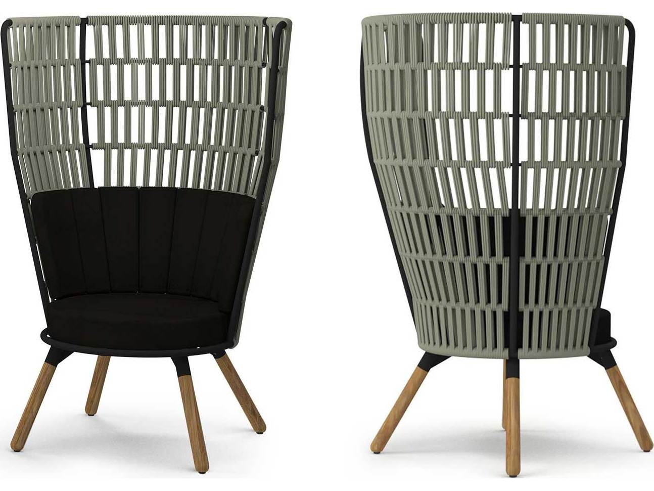 MamaGreen Daisy Rae Teak Rope High Back Chat Patio Lounge Chair