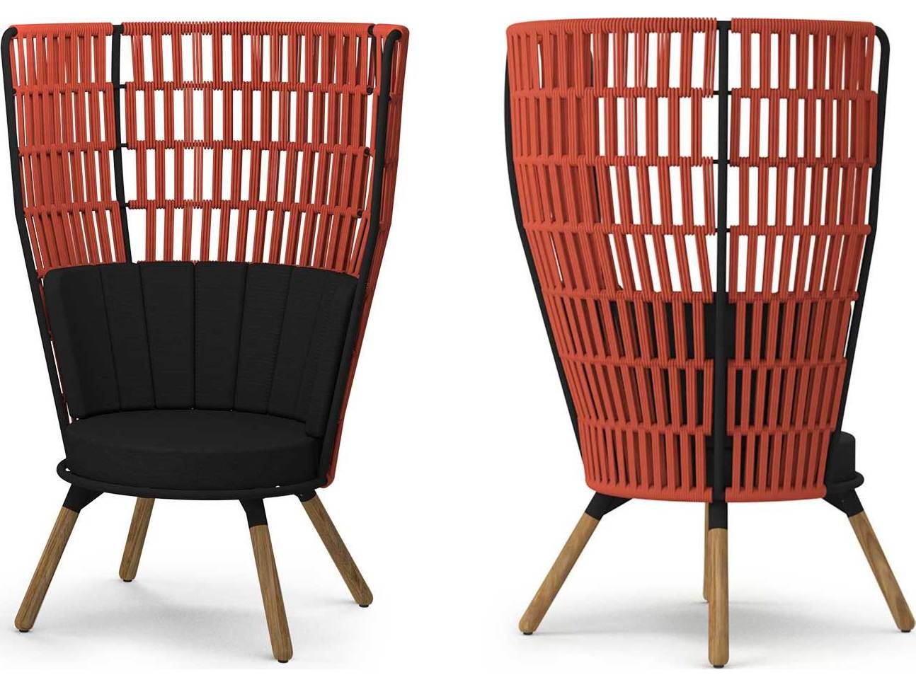 MamaGreen Daisy Rae Teak Rope High Back Chat Patio Lounge Chair