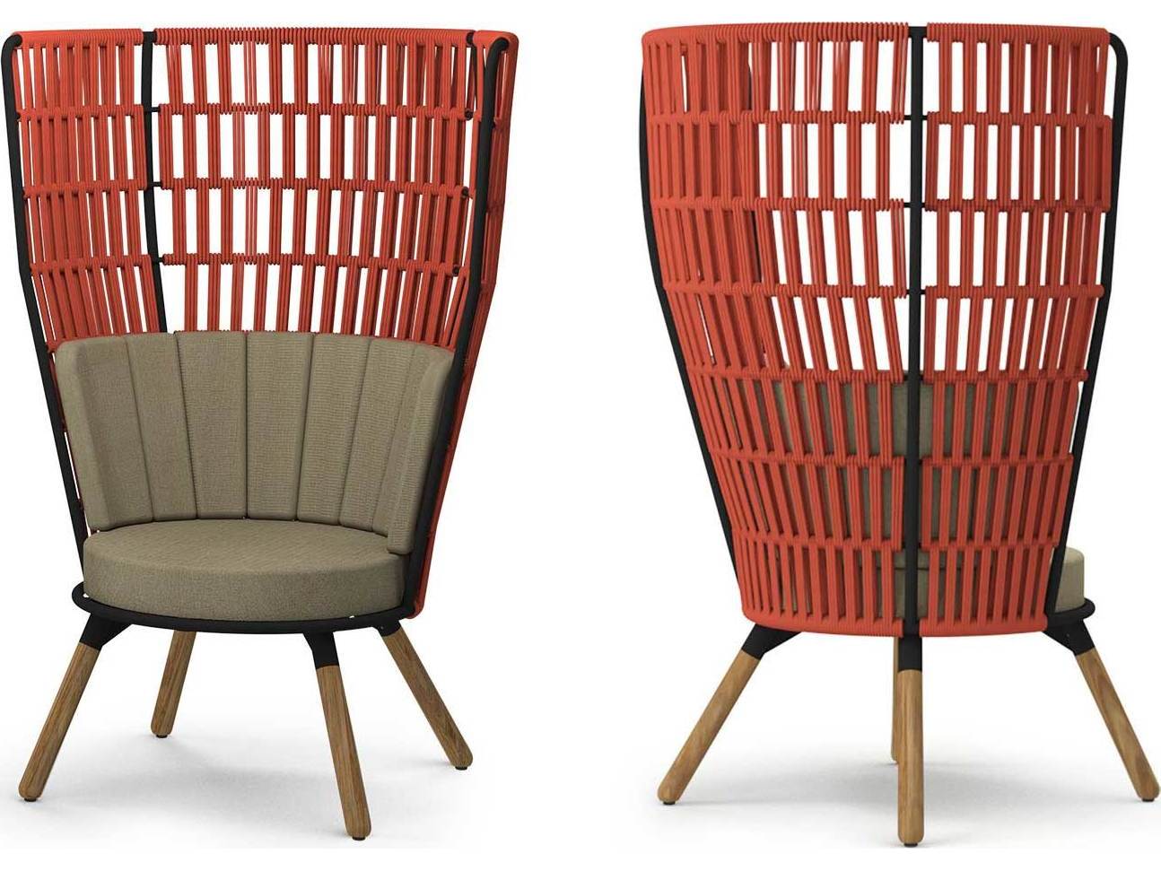 MamaGreen Daisy Rae Teak Rope High Back Chat Patio Lounge Chair