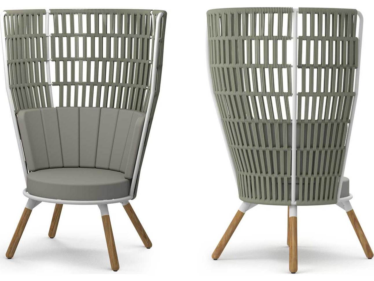 MamaGreen Daisy Rae Teak Rope High Back Chat Patio Lounge Chair