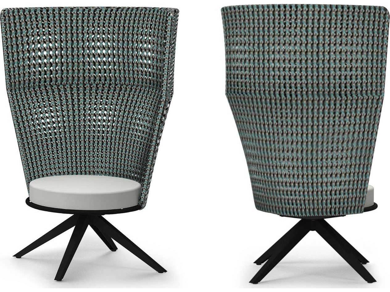 MamaGreen Daisy Mae Aluminum Wicker High Back Swivel Outdoor Lounge Chair