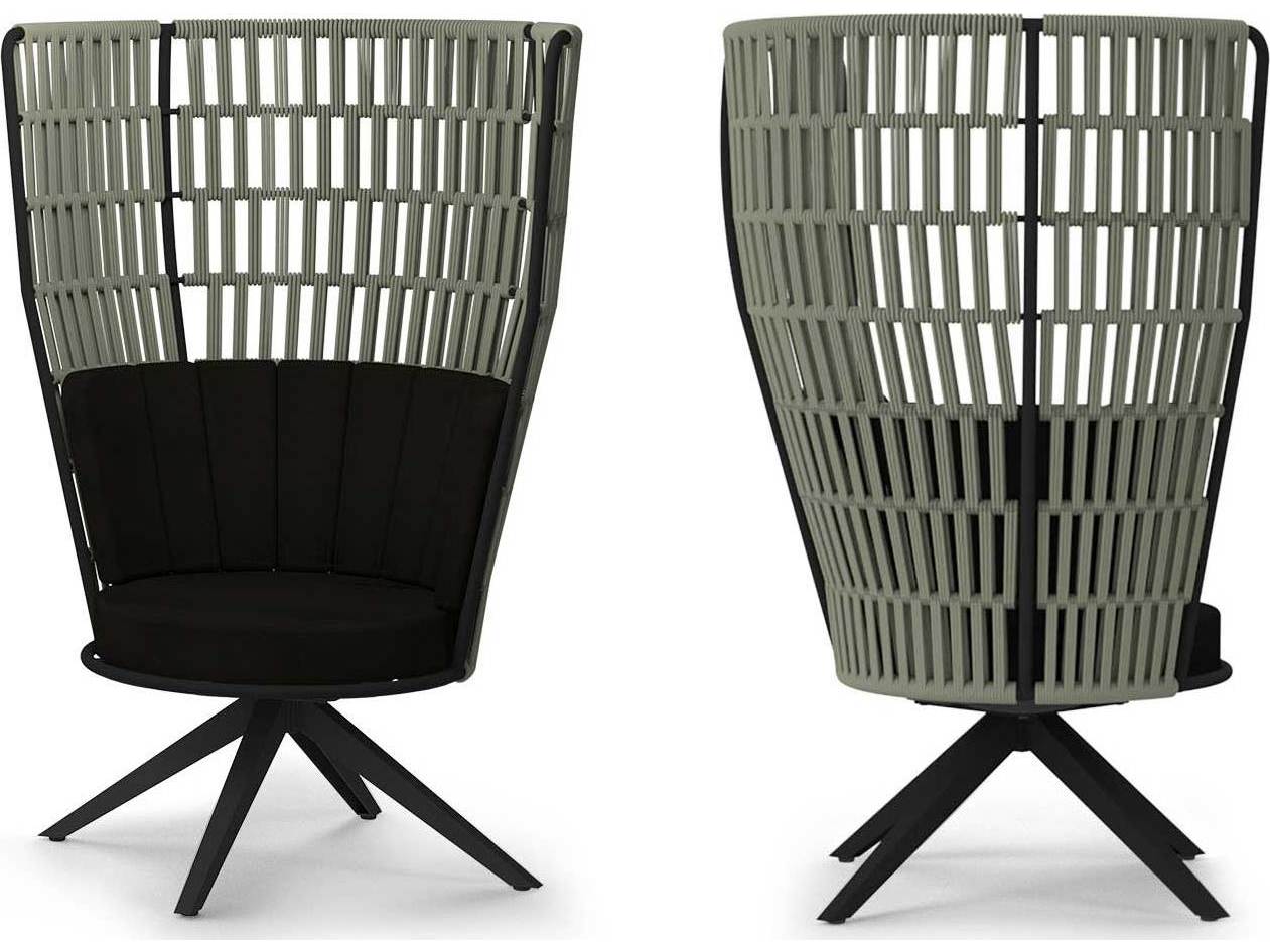 MamaGreen Daisy Rae Aluminum Rope High Back Swivel Outdoor Patio Lounge Chair