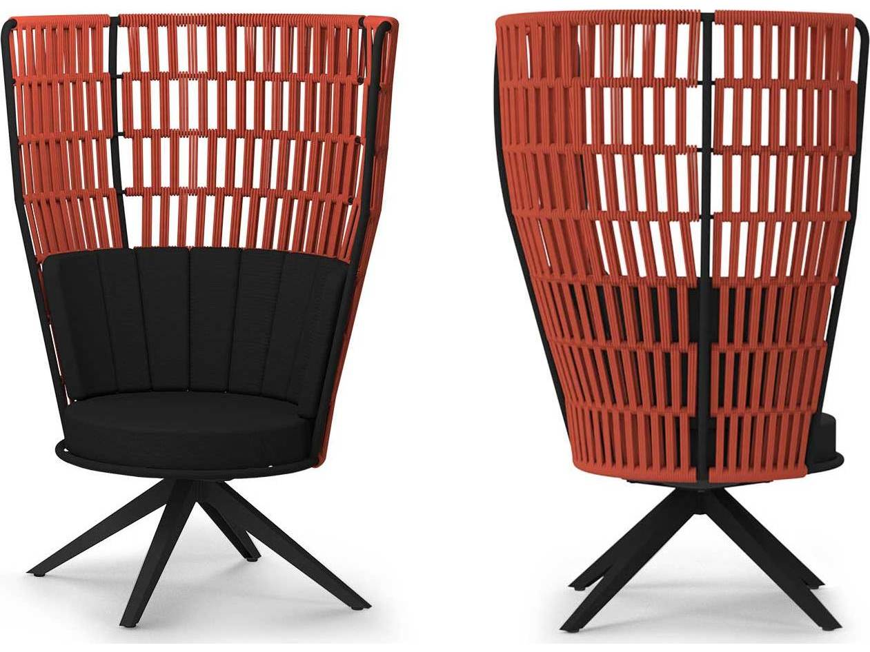 MamaGreen Daisy Rae Aluminum Rope High Back Swivel Outdoor Patio Lounge Chair