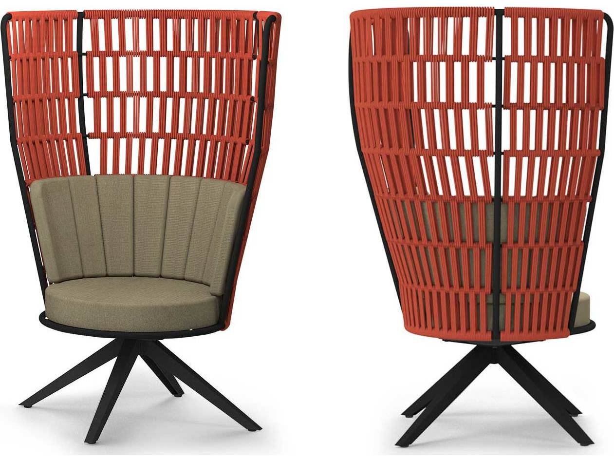 MamaGreen Daisy Rae Aluminum Rope High Back Swivel Outdoor Patio Lounge Chair