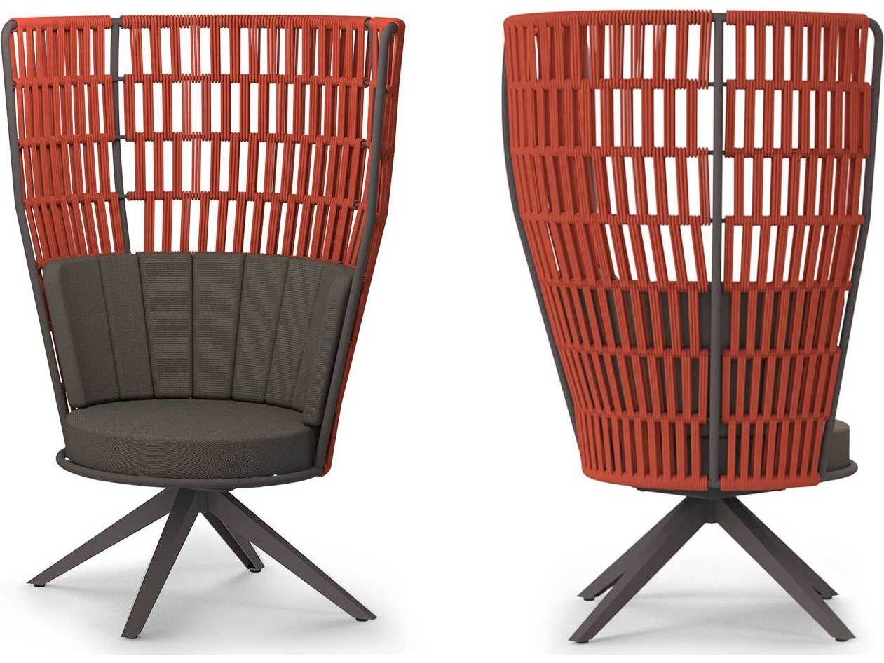 MamaGreen Daisy Rae Aluminum Rope High Back Swivel Outdoor Patio Lounge Chair